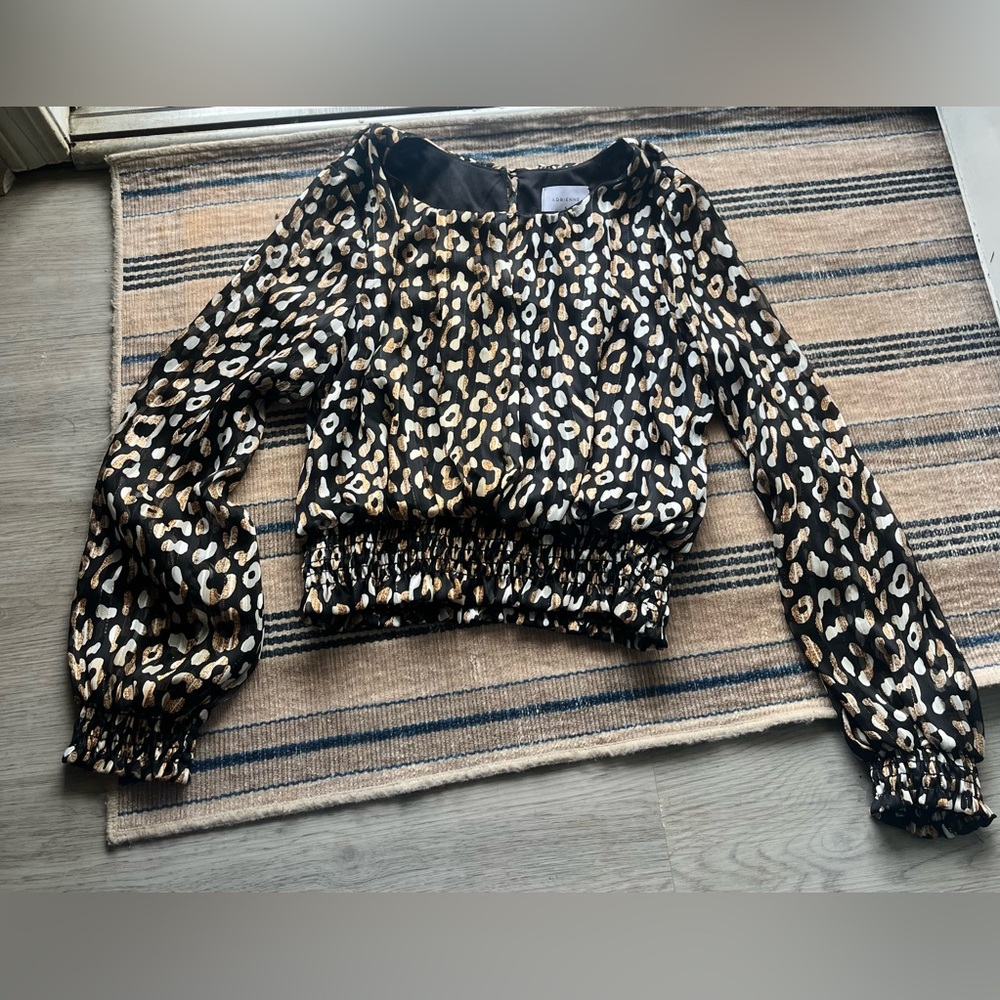 Adrienne Leopard Print Long Sleeve Blouse
